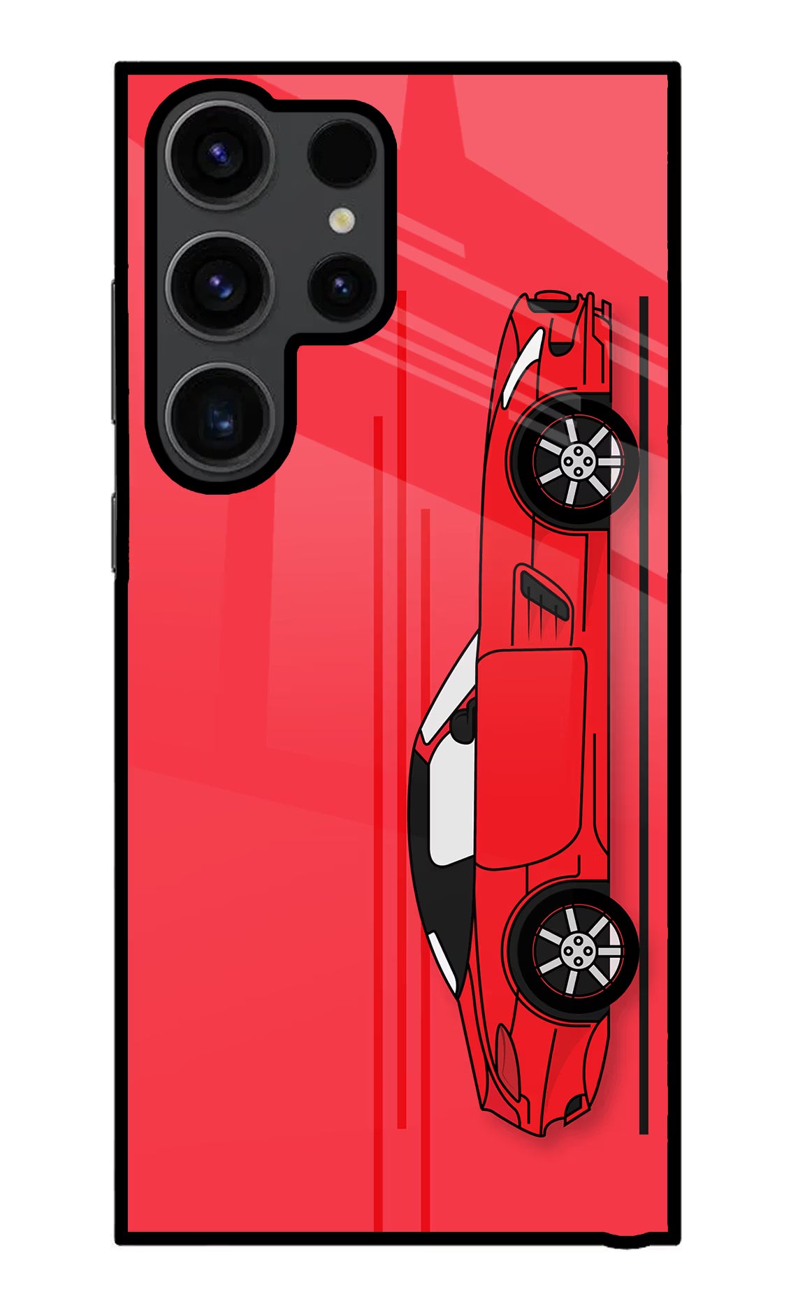 Red Velocity Samsung S23 Ultra Glass Case Back Cover by Casekaro