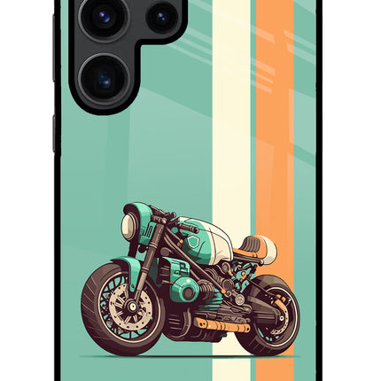 Striped Moto Drift Samsung S23 Ultra Glass Case