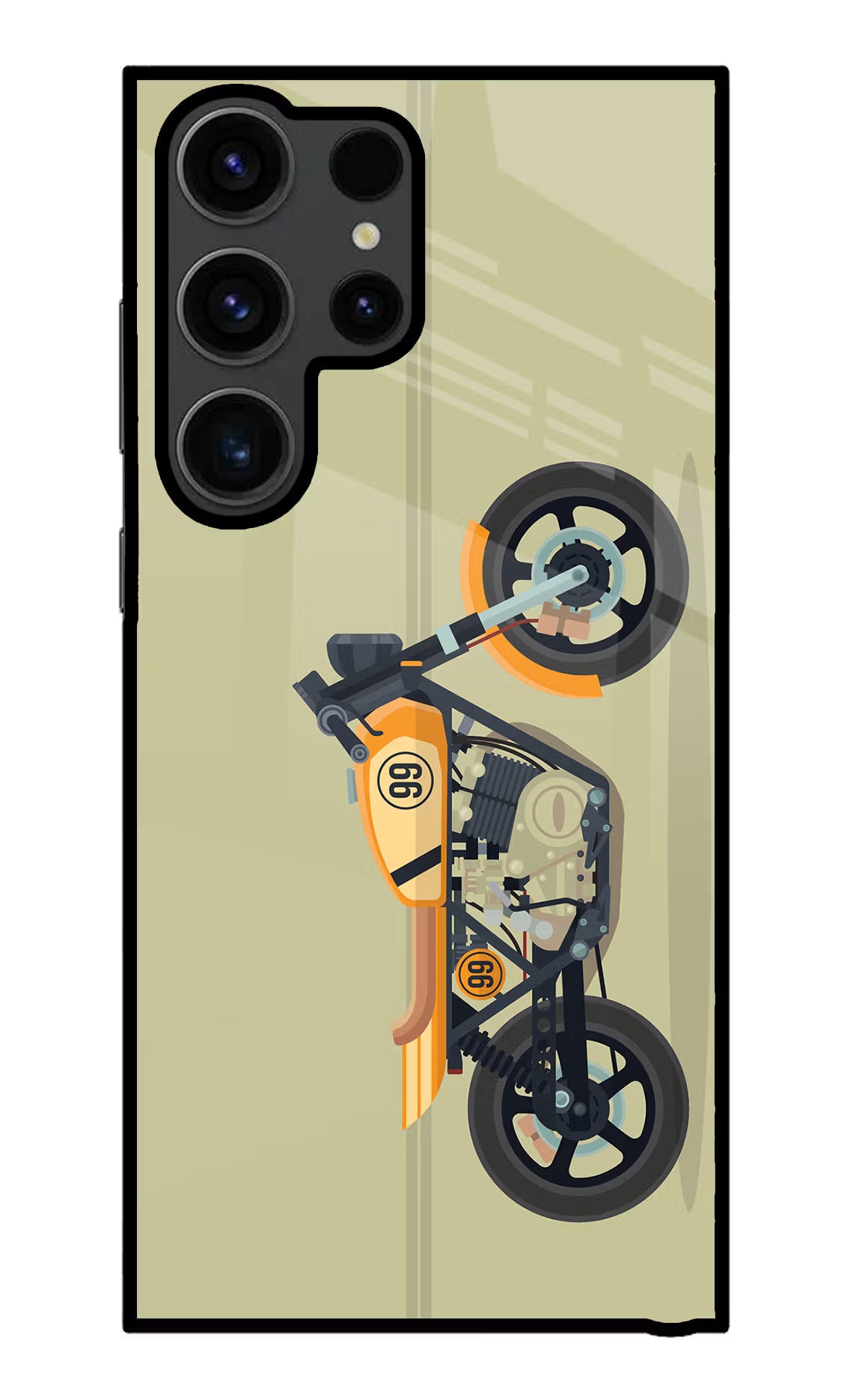 Vertical Speedster Samsung S23 Ultra Glass Case Back Cover by Casekaro