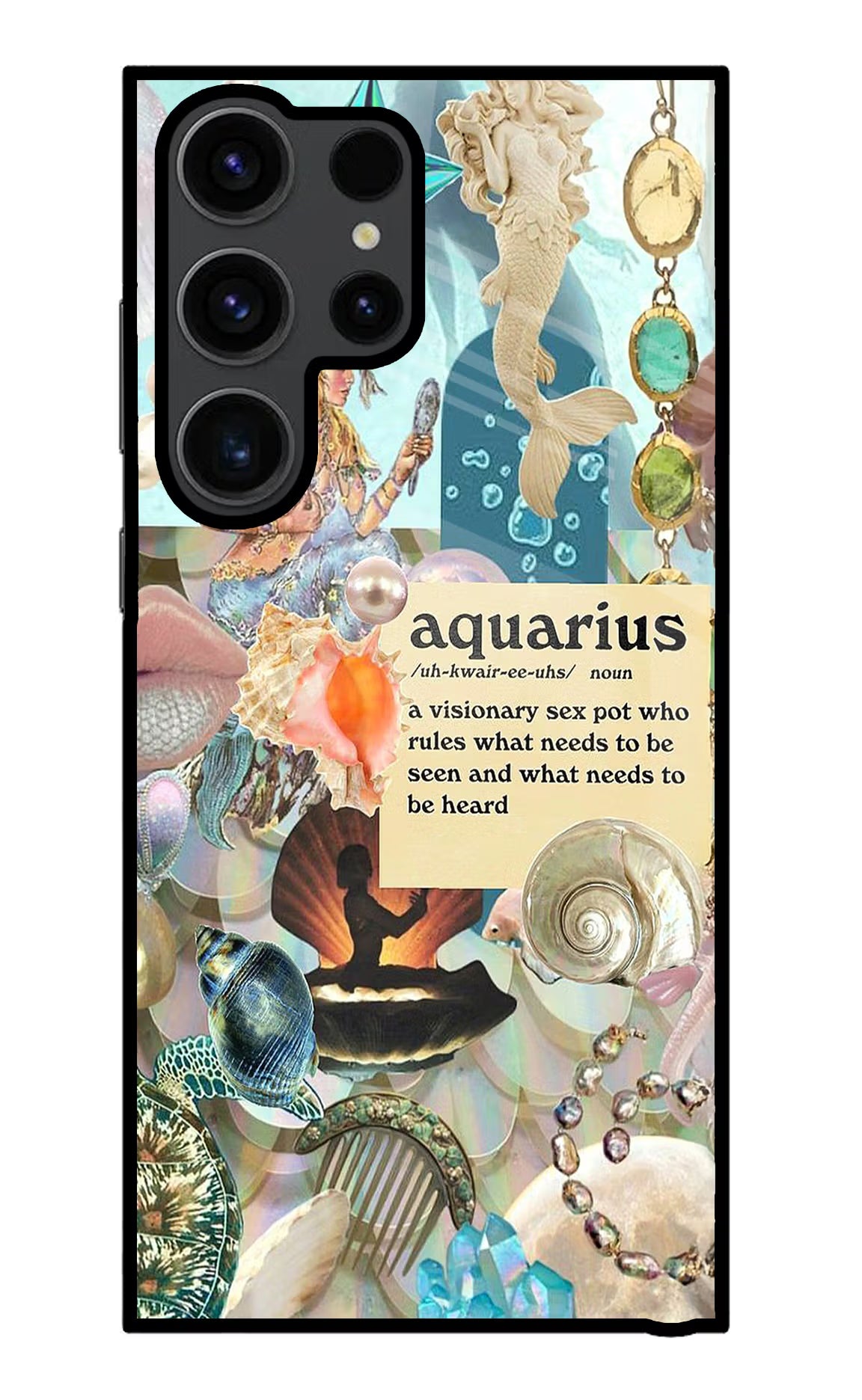 Aquarius Zodiac Samsung S23 Ultra Glass Case Back Cover by Casekaro