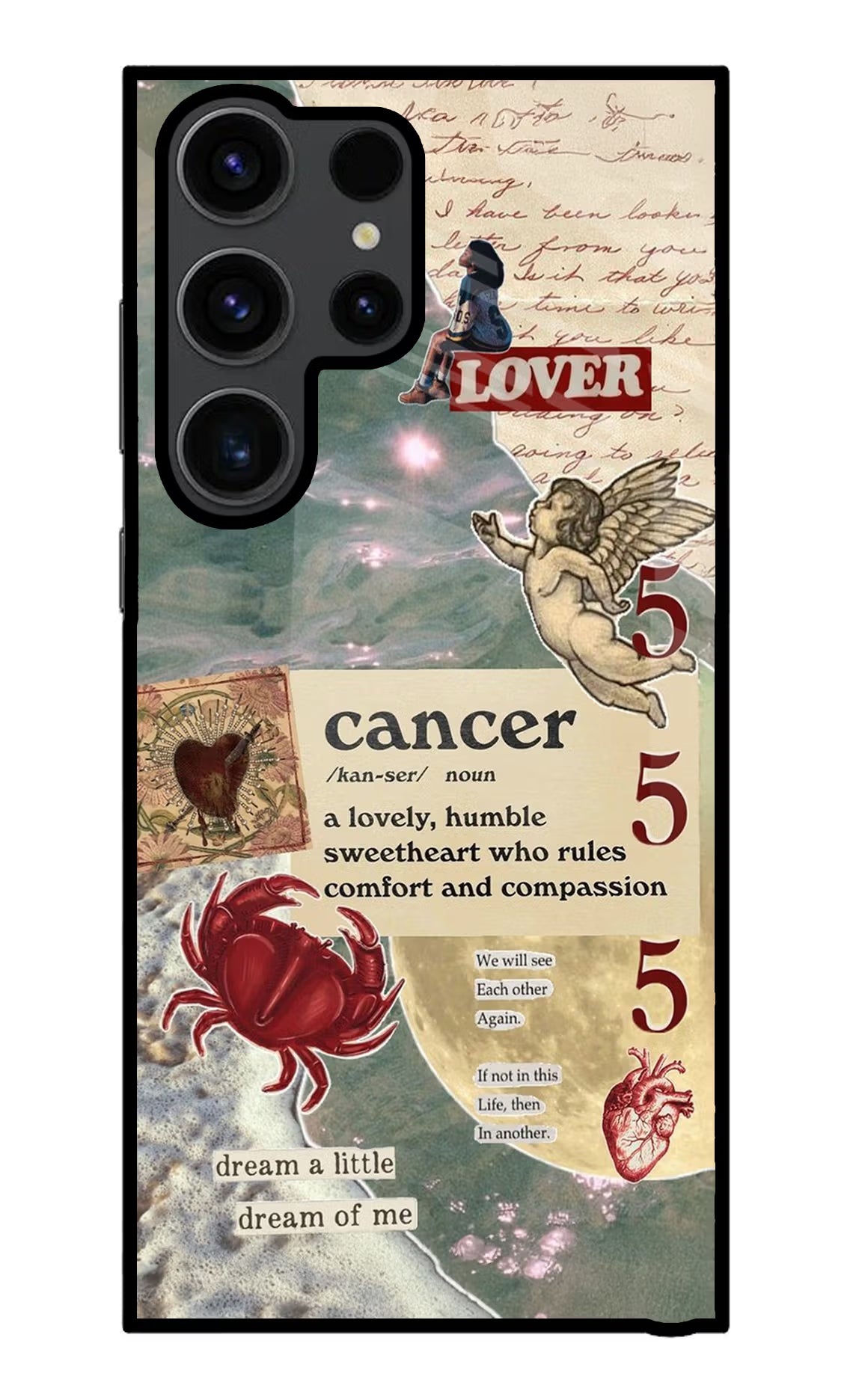 Cancer Zodiac Samsung S23 Ultra Glass Case Back Cover by Casekaro