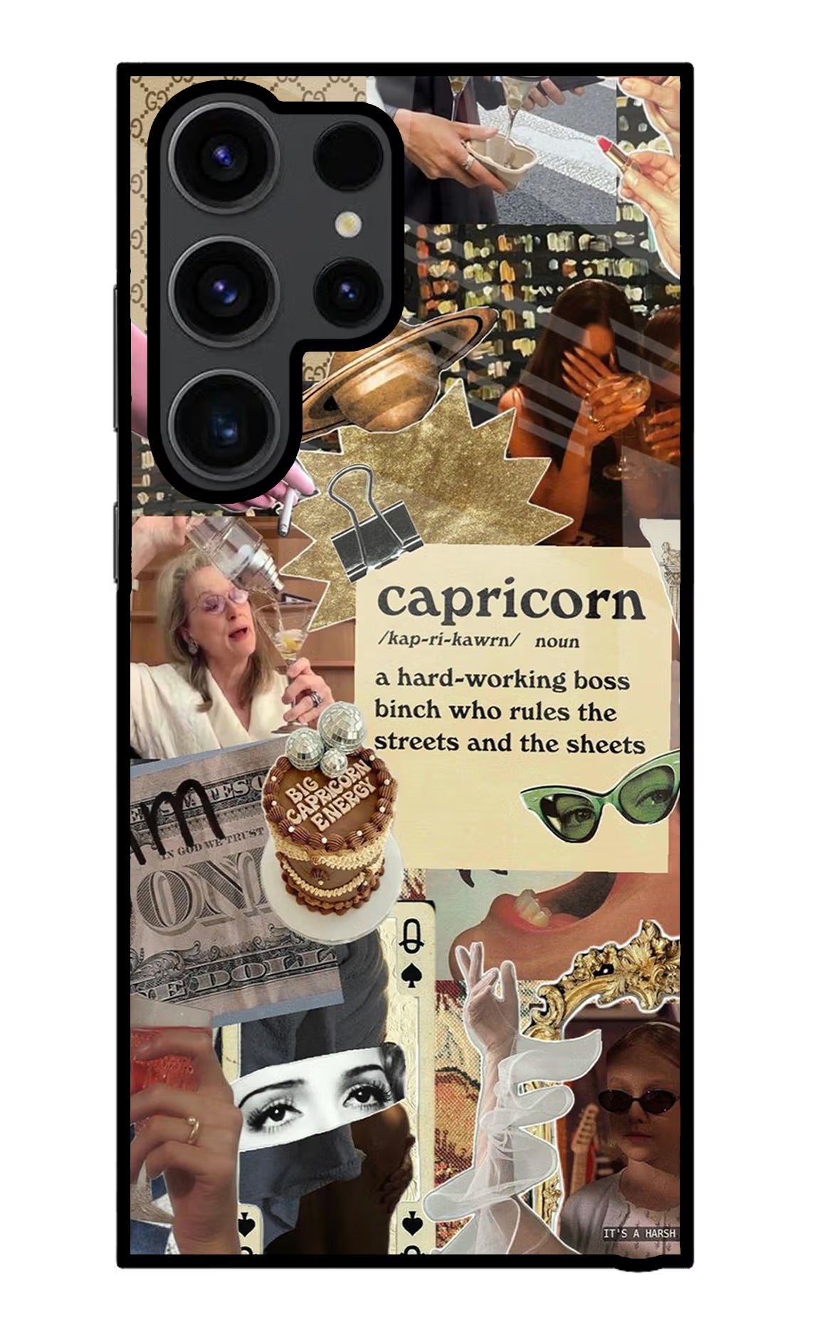 Capricorn Zodiac Samsung S23 Ultra Glass Case Back Cover by Casekaro
