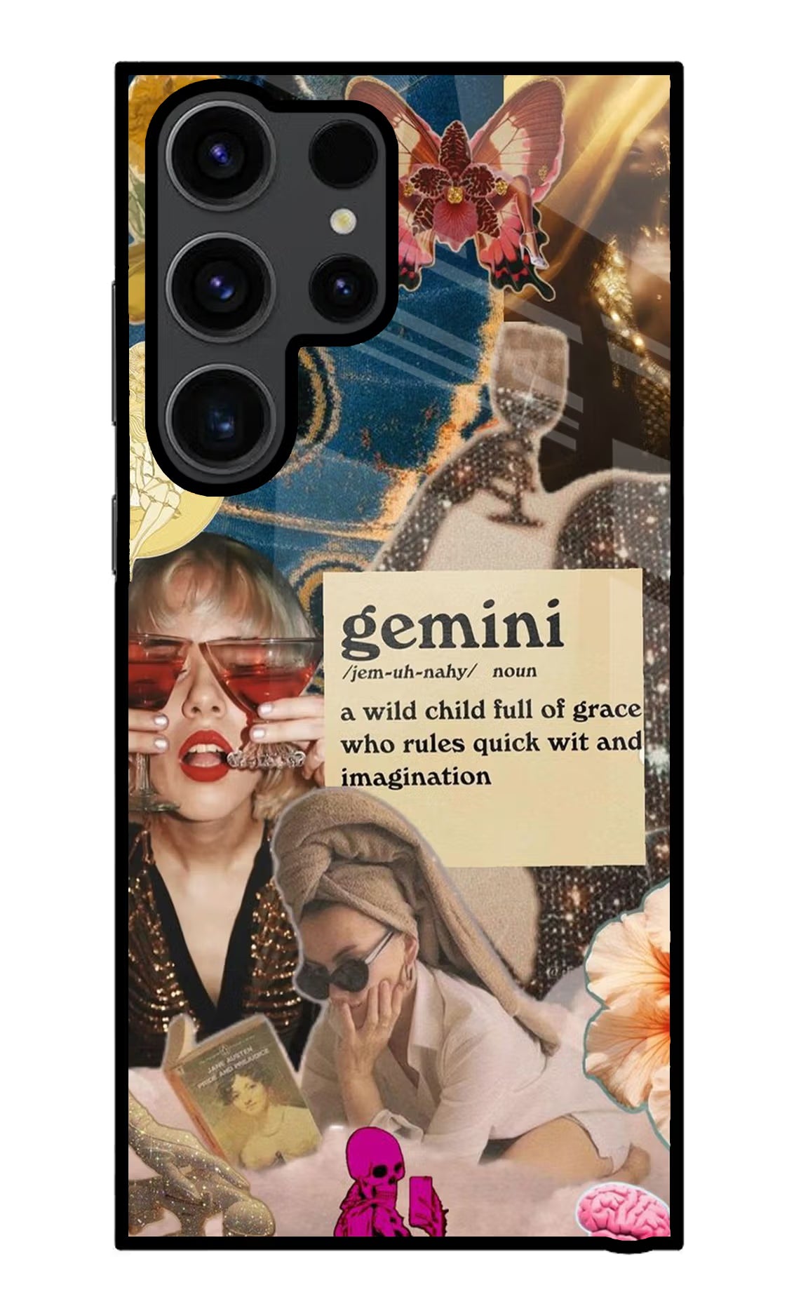 Gemini Zodiac Samsung S23 Ultra Glass Case Back Cover by Casekaro