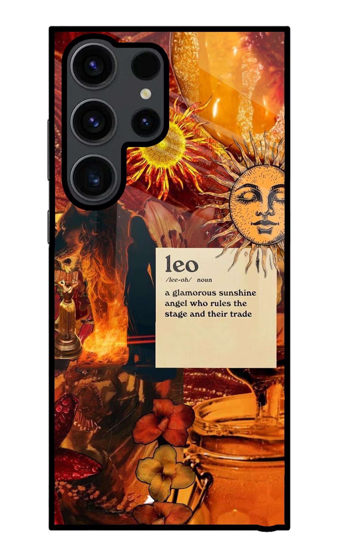 Leo Zodiac Samsung S23 Ultra Glass Case Back Cover by Casekaro