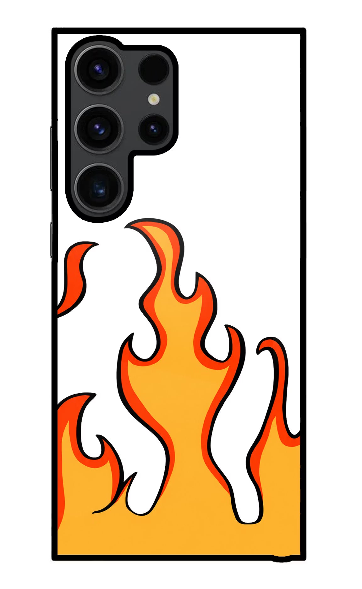 Fired Up – White Samsung S23 Ultra Glass Case Back Cover by Casekaro