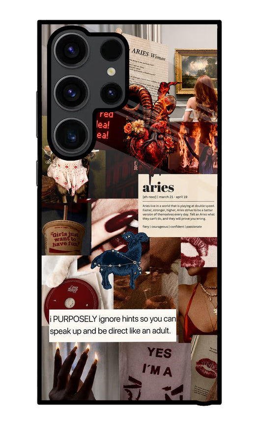 Zodiac Aries Samsung S23 Ultra Glass Case