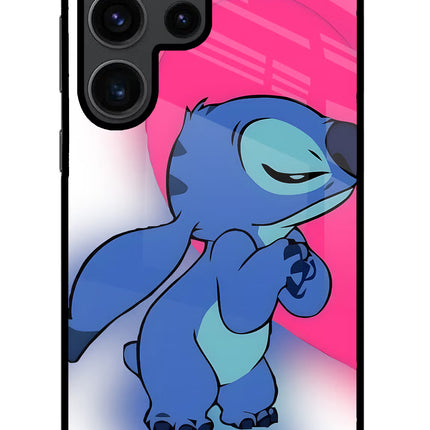 Stitch Hug Samsung S23 Ultra Glass Case Back Cover by Casekaro