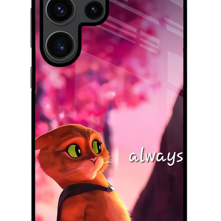 Always Cat Samsung S23 Ultra Glass Case Back Cover by Casekaro