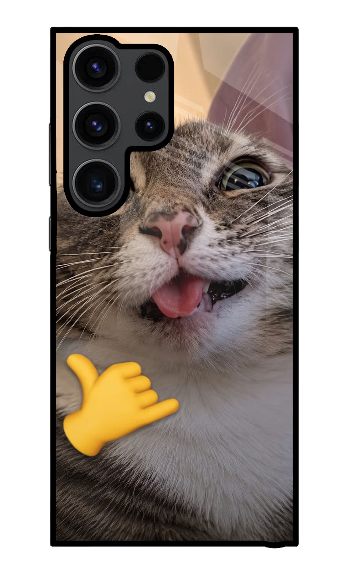 Silly Cat Call Samsung S23 Ultra Glass Case