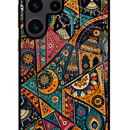 Folk Print Samsung S23 Ultra Glass Case