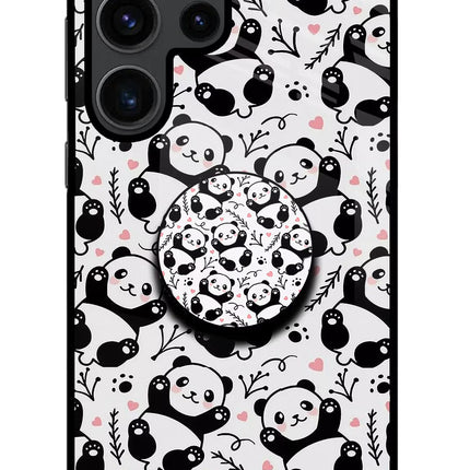 Cute Panda Samsung S23 Ultra Glass Case