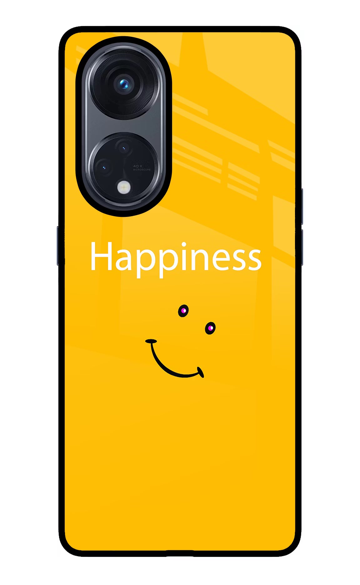 Happiness With Smiley Oppo Reno8 T 5G Glass Case Back Cover by Casekaro