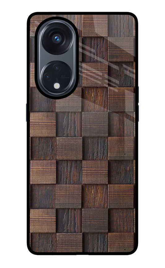 Wooden Cube Design Oppo Reno8 T 5G Glass Case
