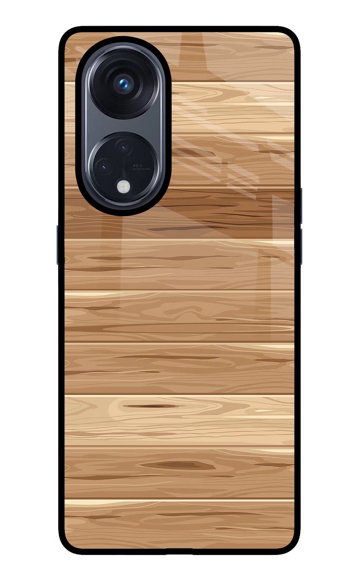 Wooden Vector Oppo Reno8 T 5G Glass Case Back Cover by Casekaro