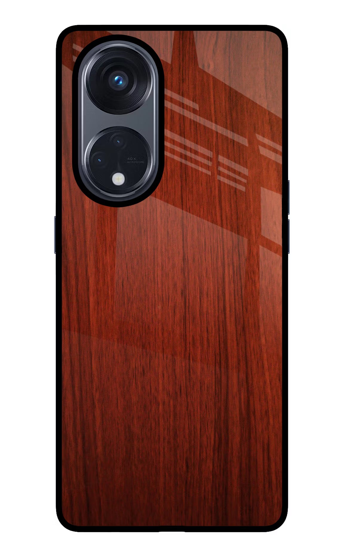Wooden Plain Pattern Oppo Reno8 T 5G Glass Case Back Cover by Casekaro