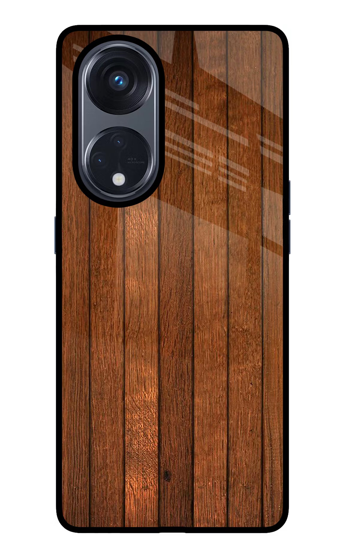 Wooden Artwork Bands Oppo Reno8 T 5G Glass Case Back Cover by Casekaro