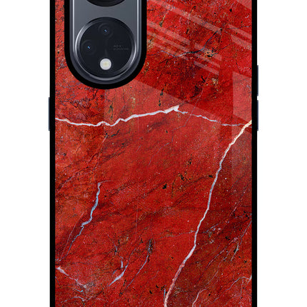 Red Marble Design Oppo Reno8 T 5G Glass Case Back Cover by Casekaro