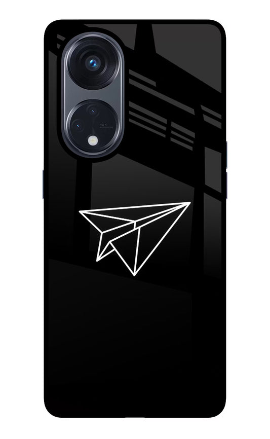 Paper Plane White Oppo Reno8 T 5G Glass Case