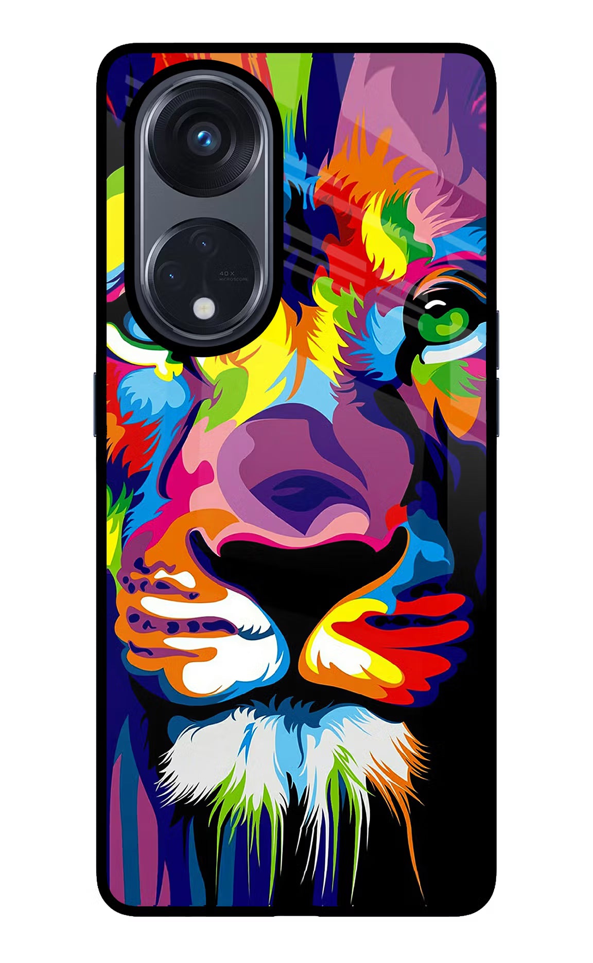 Lion Oppo Reno8 T 5G Glass Case Back Cover by Casekaro