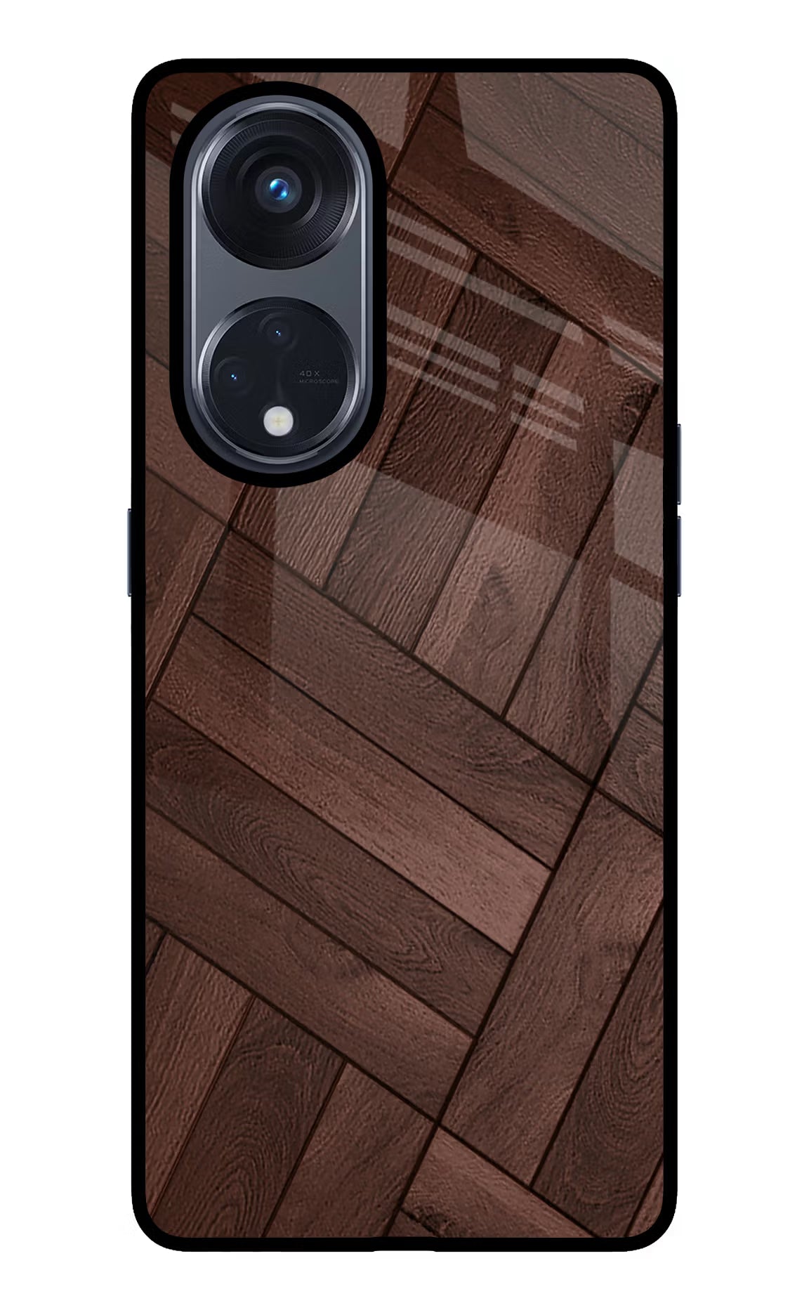 Wooden Texture Design Oppo Reno8 T 5G Glass Case Back Cover by Casekaro