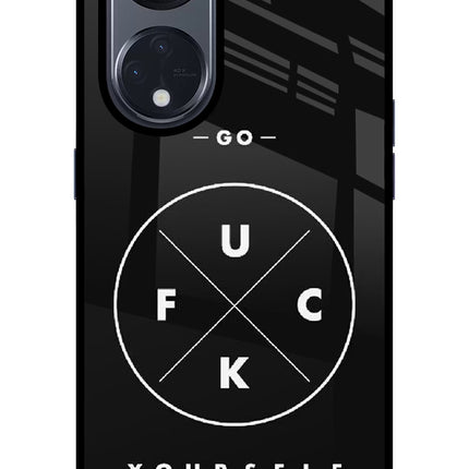 Go Fuck Yourself Oppo Reno8 T 5G Glass Case Back Cover by Casekaro