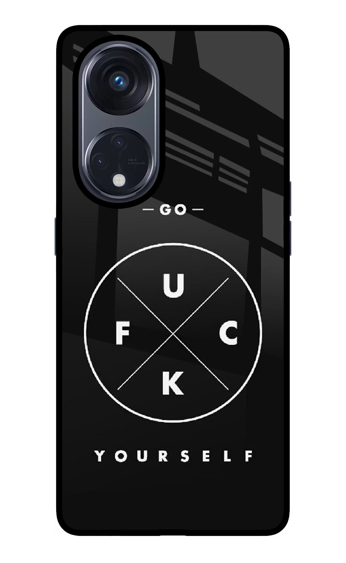 Go Fuck Yourself Oppo Reno8 T 5G Glass Case Back Cover by Casekaro