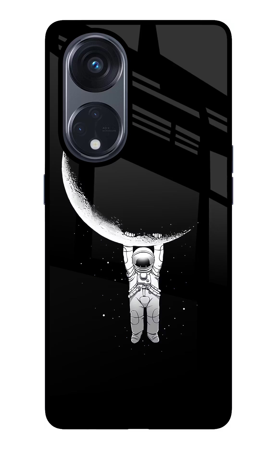 Moon Space Oppo Reno8 T 5G Glass Case Back Cover by Casekaro