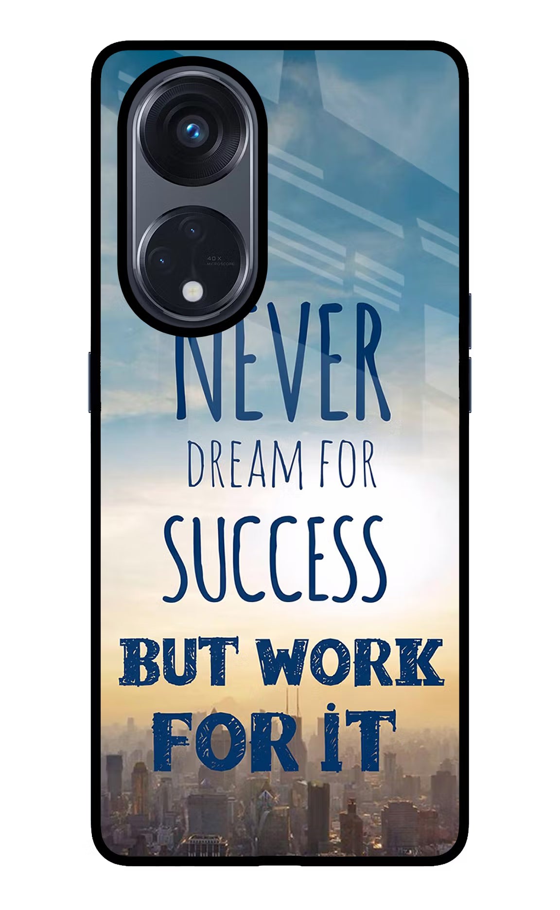 Never Dream For Success But Work For It Oppo Reno8 T 5G Glass Case Back Cover by Casekaro