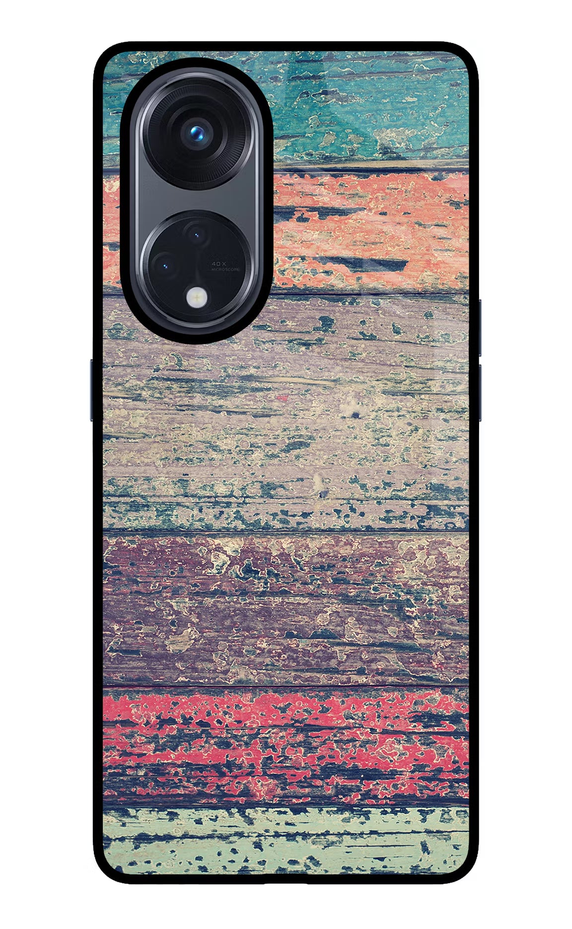 Colourful Wall Oppo Reno8 T 5G Glass Case Back Cover by Casekaro