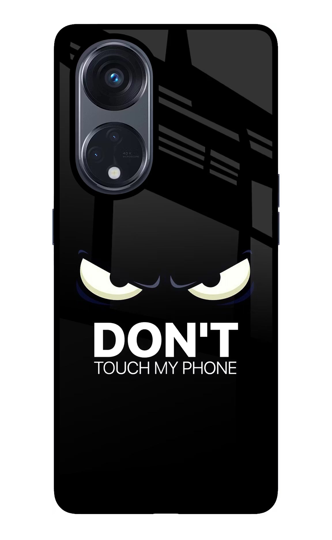 Don'T Touch My Phone Oppo Reno8 T 5G Glass Case Back Cover by Casekaro
