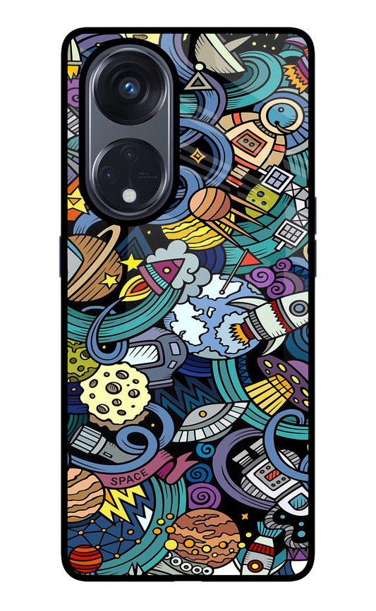 Space Abstract Oppo Reno8 T 5G Glass Case