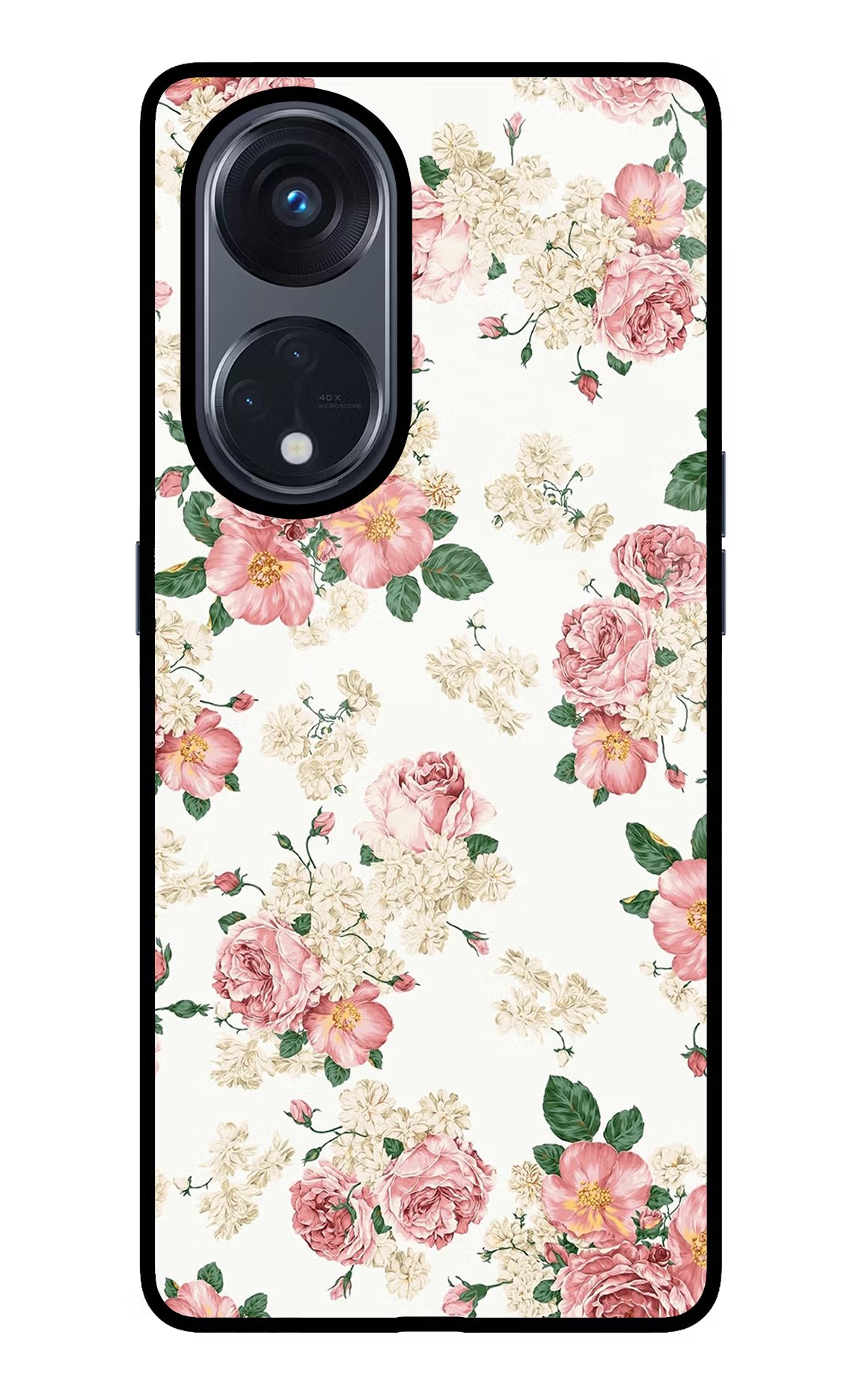 Flowers Oppo Reno8 T 5G Glass Case Back Cover by Casekaro
