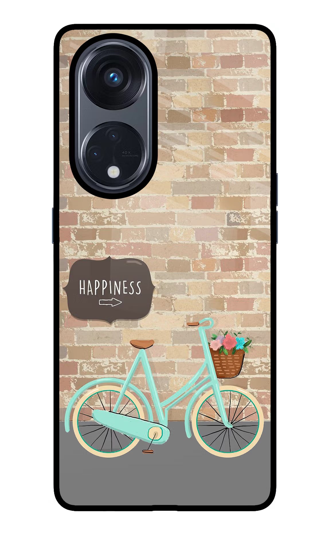 Happiness Artwork Oppo Reno8 T 5G Glass Case Back Cover by Casekaro