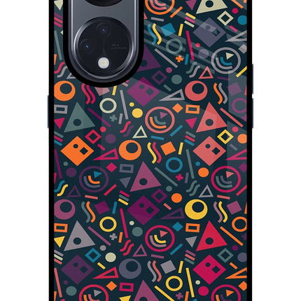 Geometric Abstract Oppo Reno8 T 5G Glass Case Back Cover by Casekaro