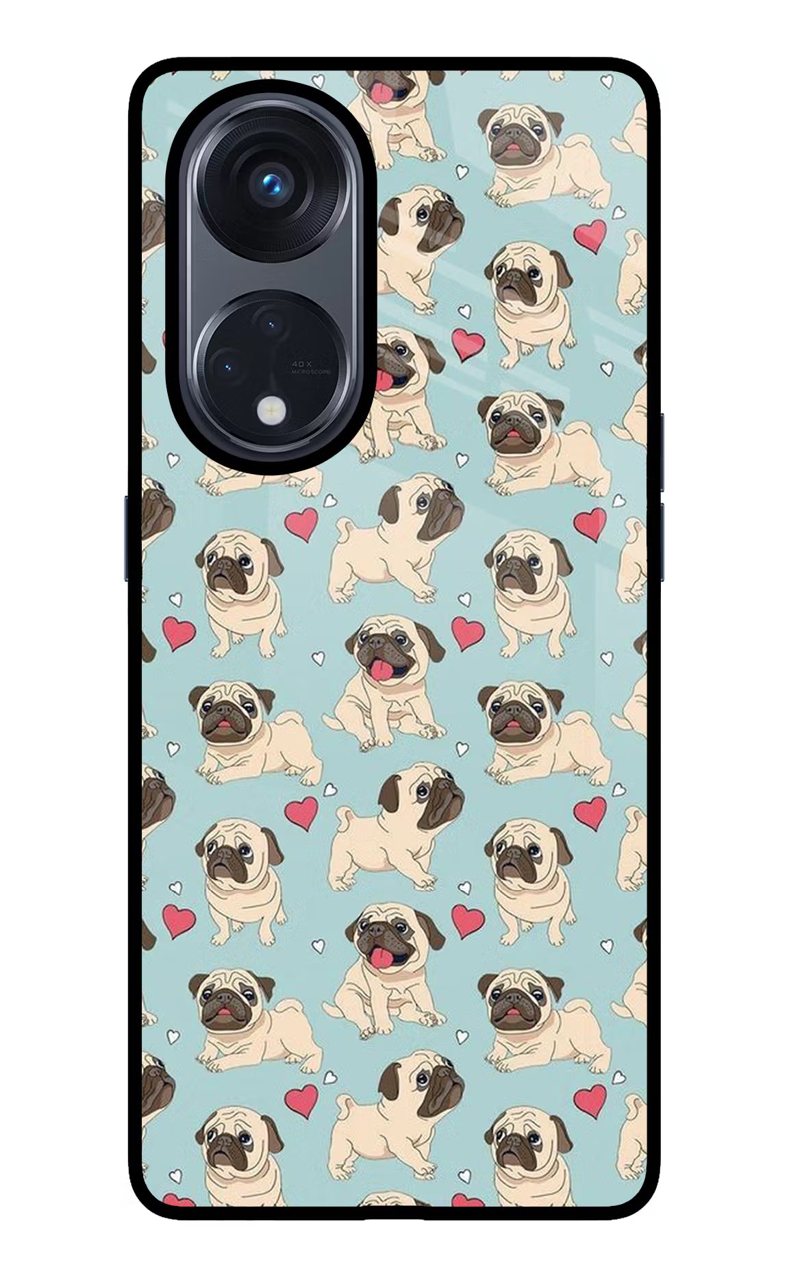 Pug Dog Oppo Reno8 T 5G Glass Case Back Cover by Casekaro