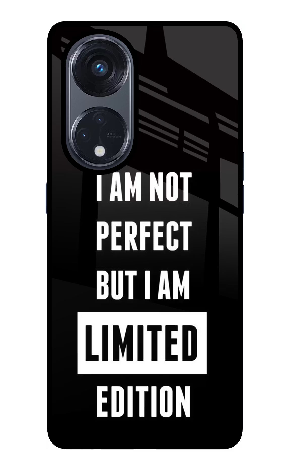 I Am Not Perfect But I Am Limited Edition Oppo Reno8 T 5G Glass Case Back Cover by Casekaro