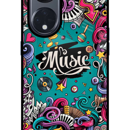 Music Graffiti Oppo Reno8 T 5G Glass Case Back Cover by Casekaro