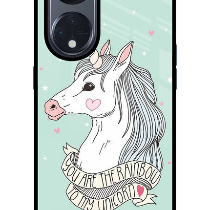 Unicorn Wallpaper Oppo Reno8 T 5G Glass Case Back Cover by Casekaro
