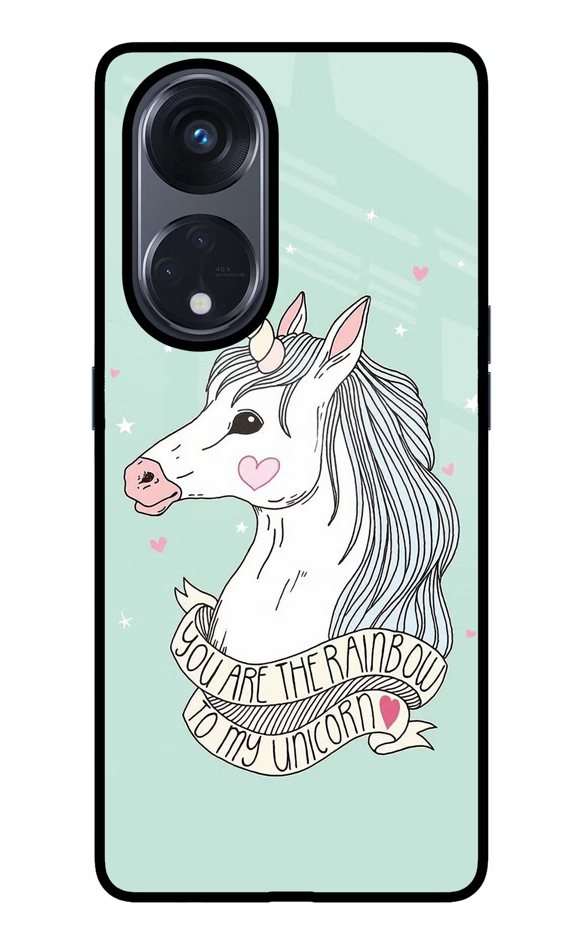 Unicorn Wallpaper Oppo Reno8 T 5G Glass Case Back Cover by Casekaro