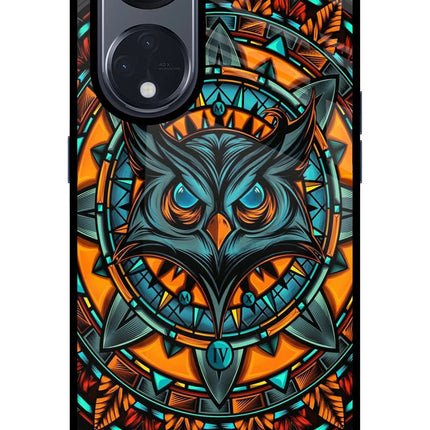 Angry Owl Art Oppo Reno8 T 5G Glass Case Back Cover by Casekaro