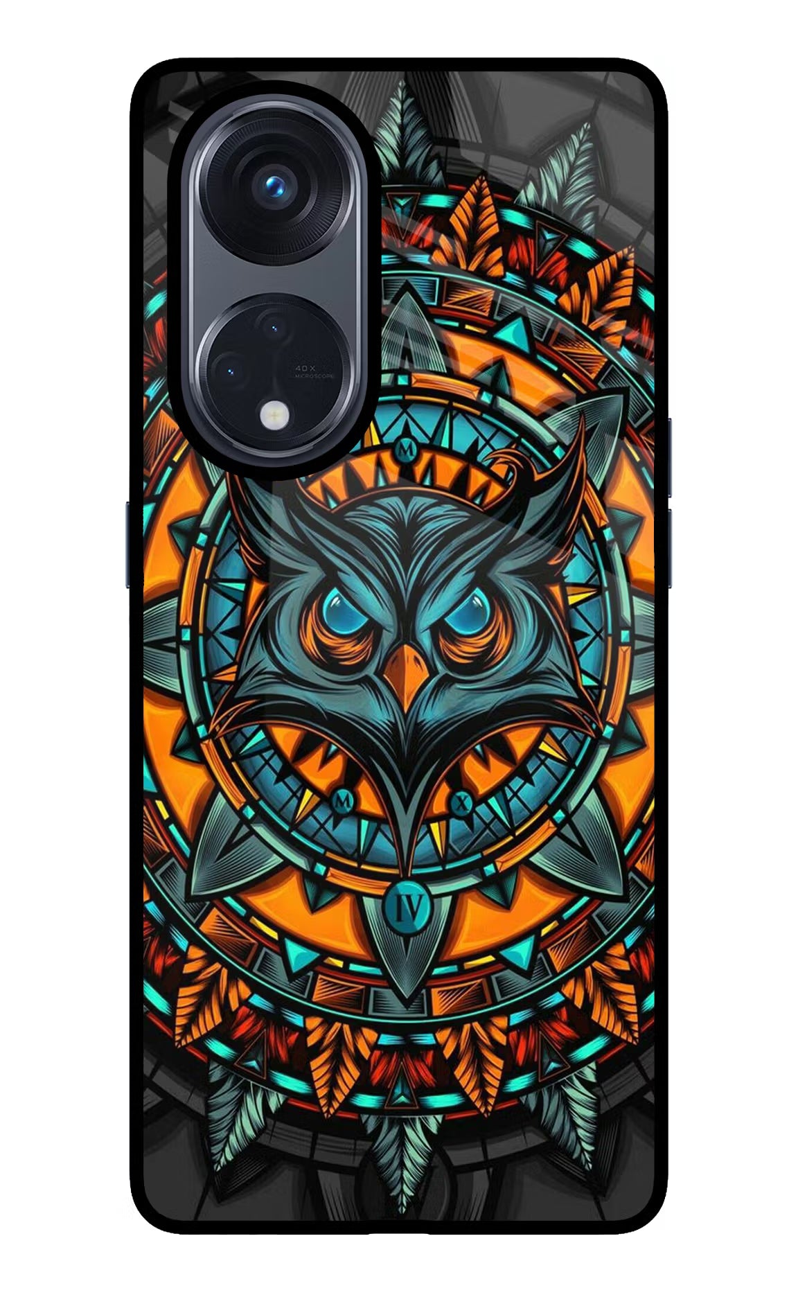 Angry Owl Art Oppo Reno8 T 5G Glass Case Back Cover by Casekaro