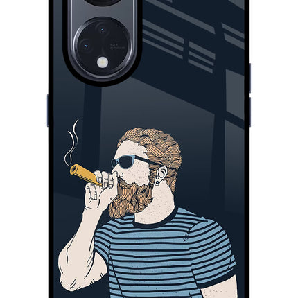 Smoking Oppo Reno8 T 5G Glass Case Back Cover by Casekaro
