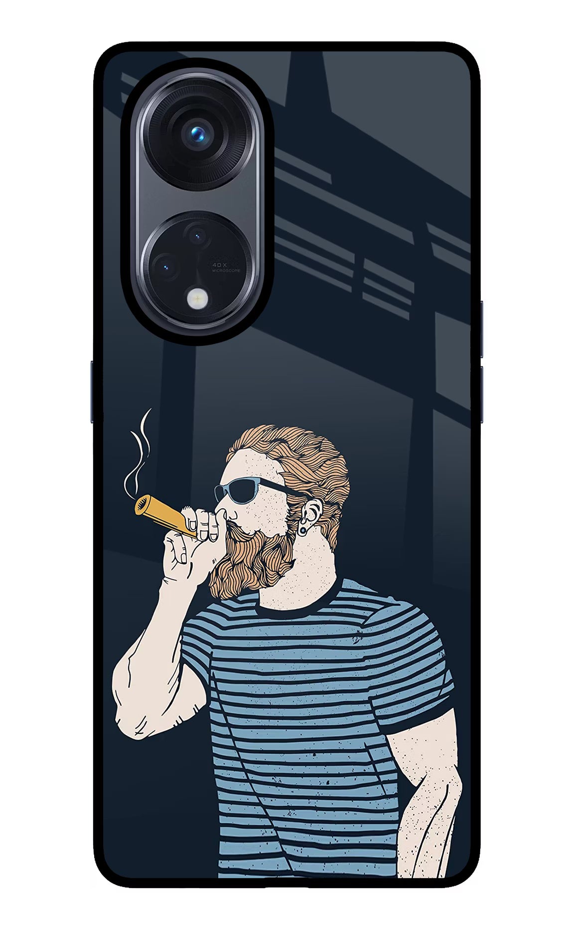 Smoking Oppo Reno8 T 5G Glass Case Back Cover by Casekaro