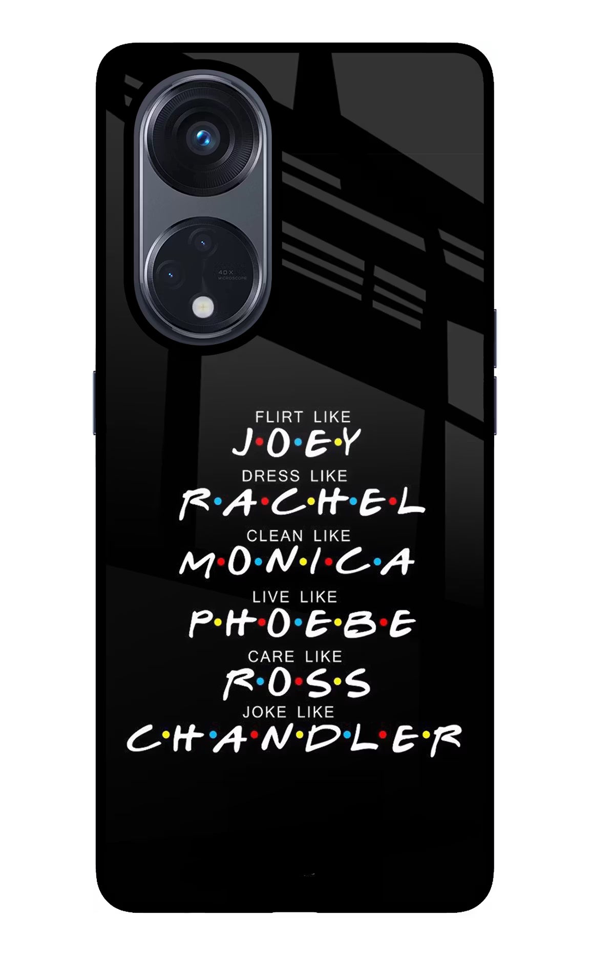 FRIENDS Character Oppo Reno8 T 5G Glass Case Back Cover by Casekaro