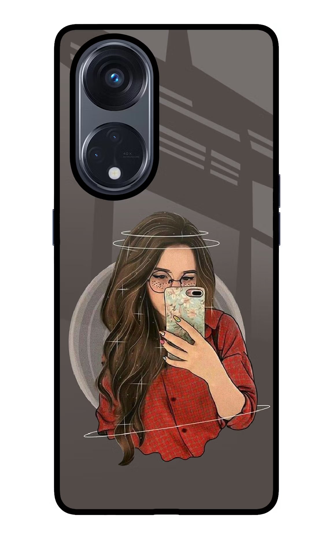 Selfie Queen Oppo Reno8 T 5G Glass Case Back Cover by Casekaro