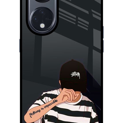 Aesthetic Boy Oppo Reno8 T 5G Glass Case Back Cover by Casekaro