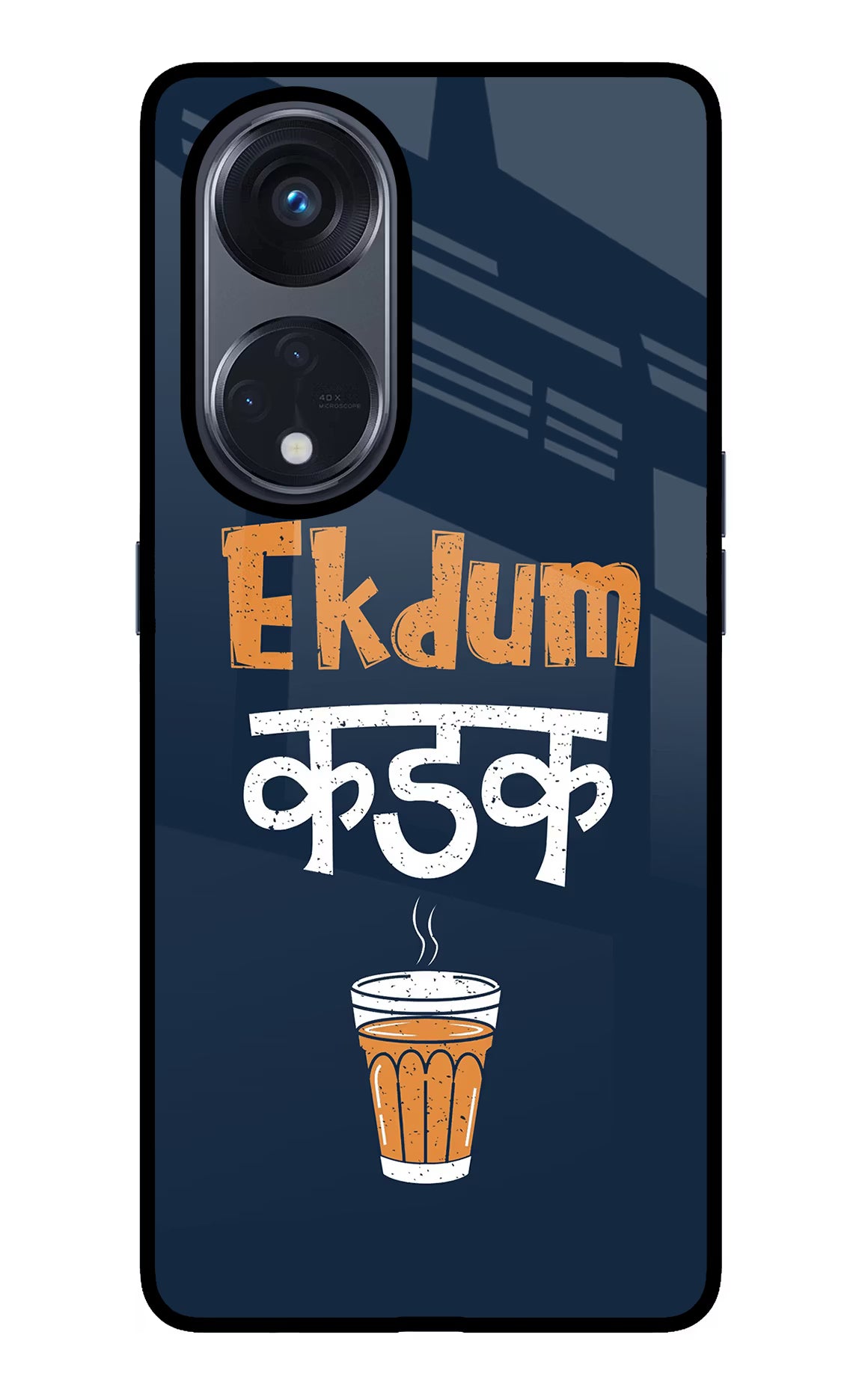 Ekdum Kadak Chai Oppo Reno8 T 5G Glass Case Back Cover by Casekaro