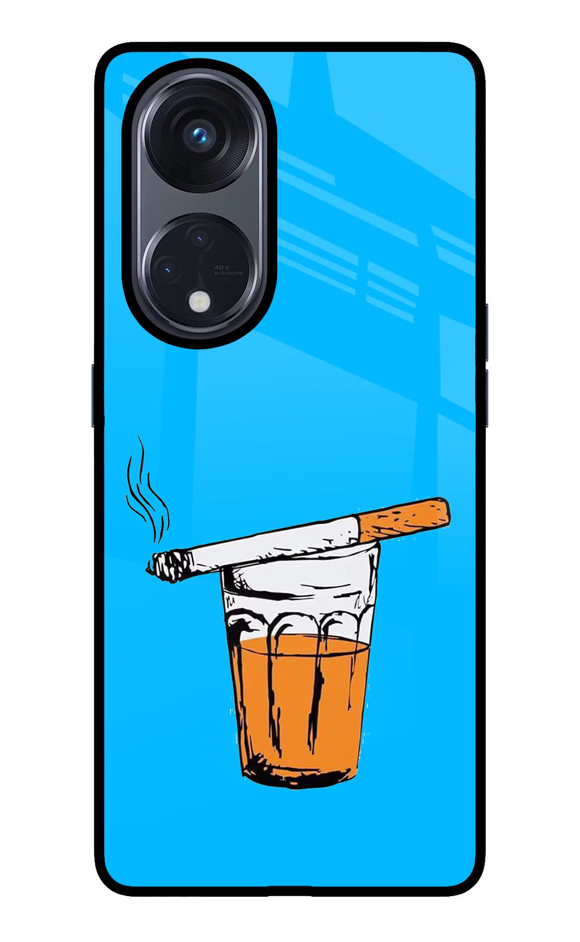 Chai Sutta Oppo Reno8 T 5G Glass Case Back Cover by Casekaro