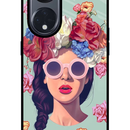 Pretty Girl Oppo Reno8 T 5G Glass Case Back Cover by Casekaro