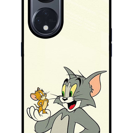 Tom & Jerry Oppo Reno8 T 5G Glass Case Back Cover by Casekaro